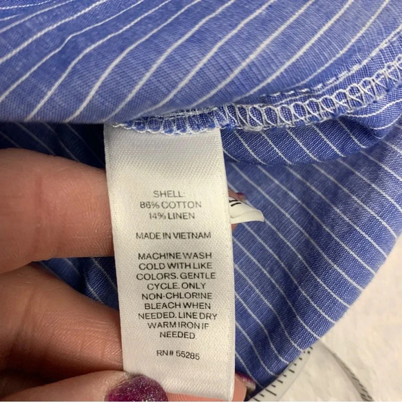 Express size small petite cropped top blue/white striped bra included - Picture 6 of 7